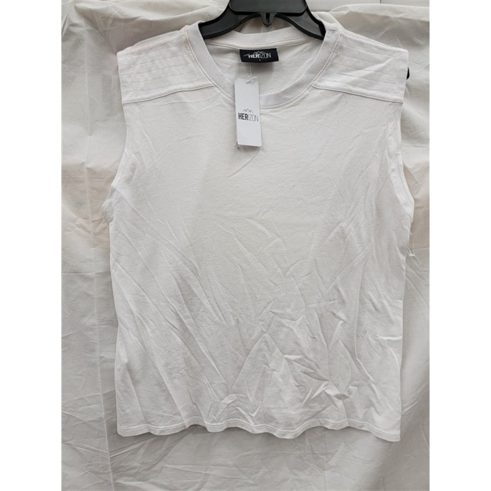 NWT Herizon L Everyday Muscle Tank Top White 123665